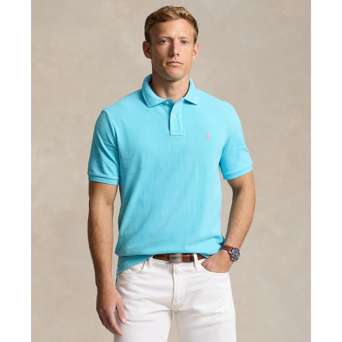 'Classic-Fit Mesh Polo Shirt' pour Hommes