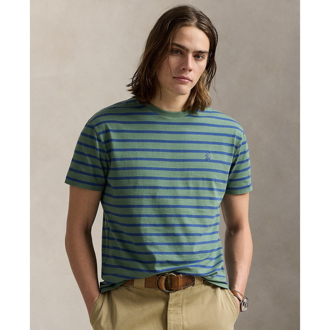 'Classic-Fit Striped Cotton Jersey T-Shirt' pour Hommes