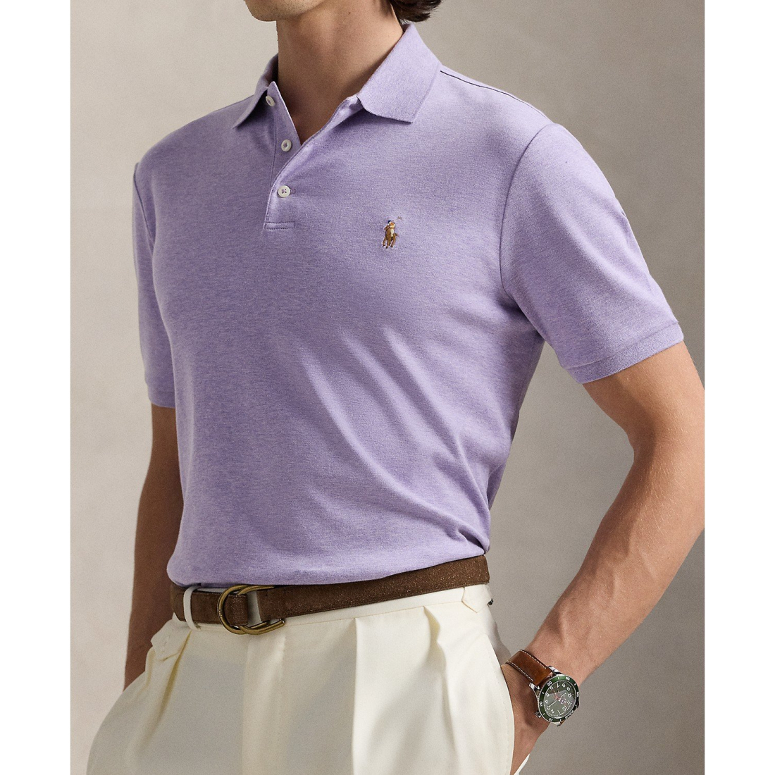 'Men’s Slim-Fit Soft Cotton Polo Shirt' pour Hommes
