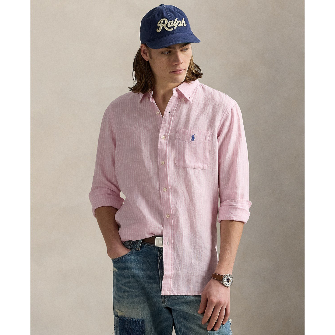 'Classic Fit Linen Shirt' pour Hommes