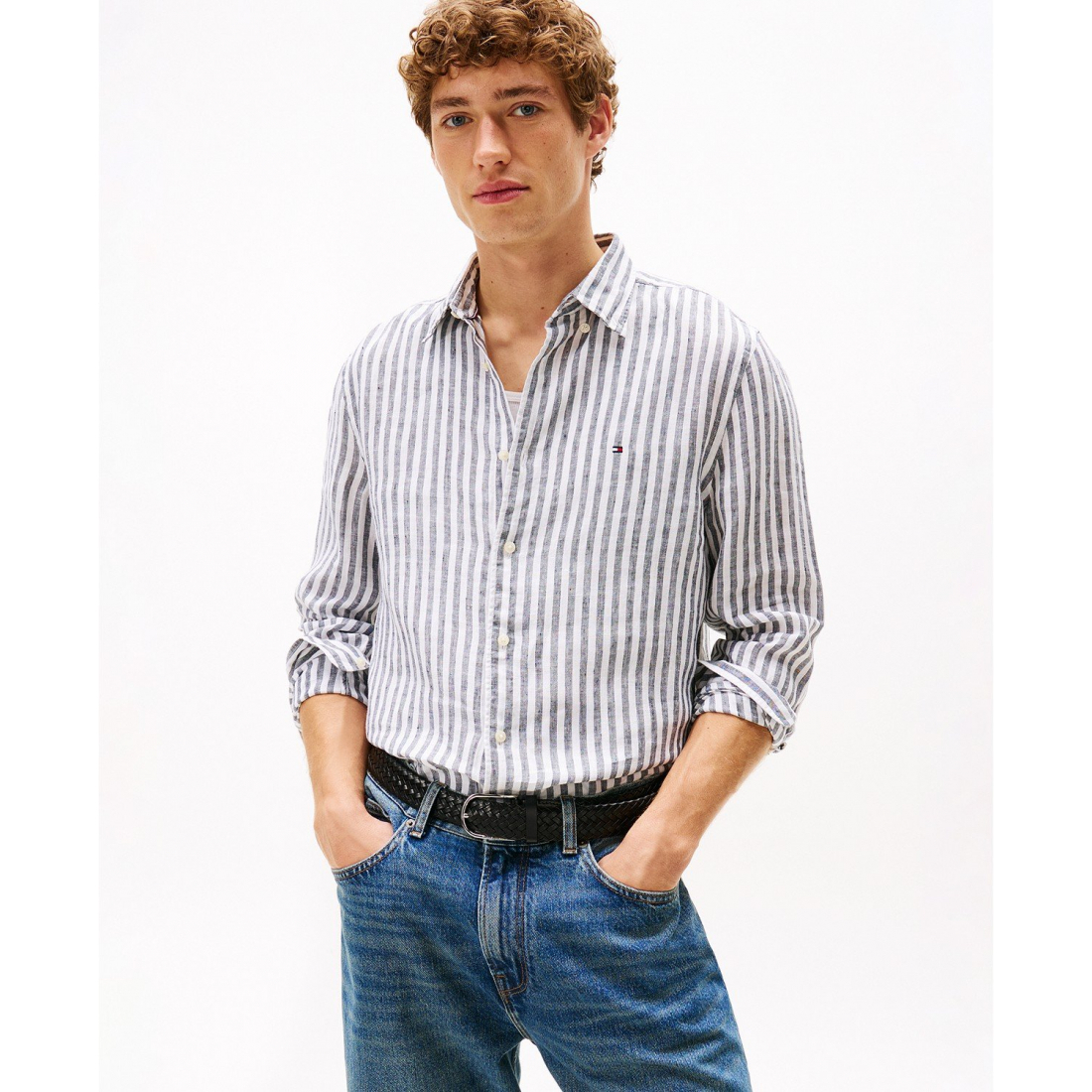 Chemise 'Pigment-Dyed Stripe Button Up' pour Hommes