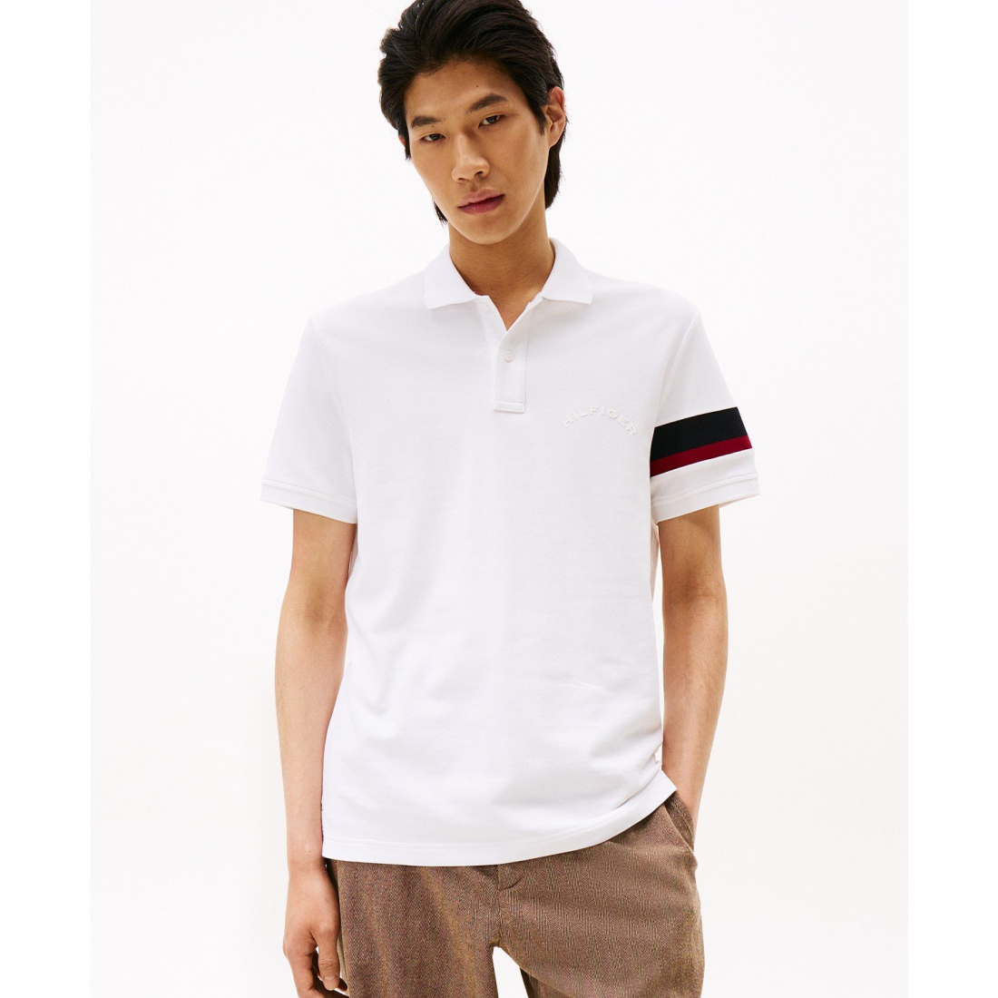 Polo 'Regular-Fit Stripe Sleeve' pour Hommes