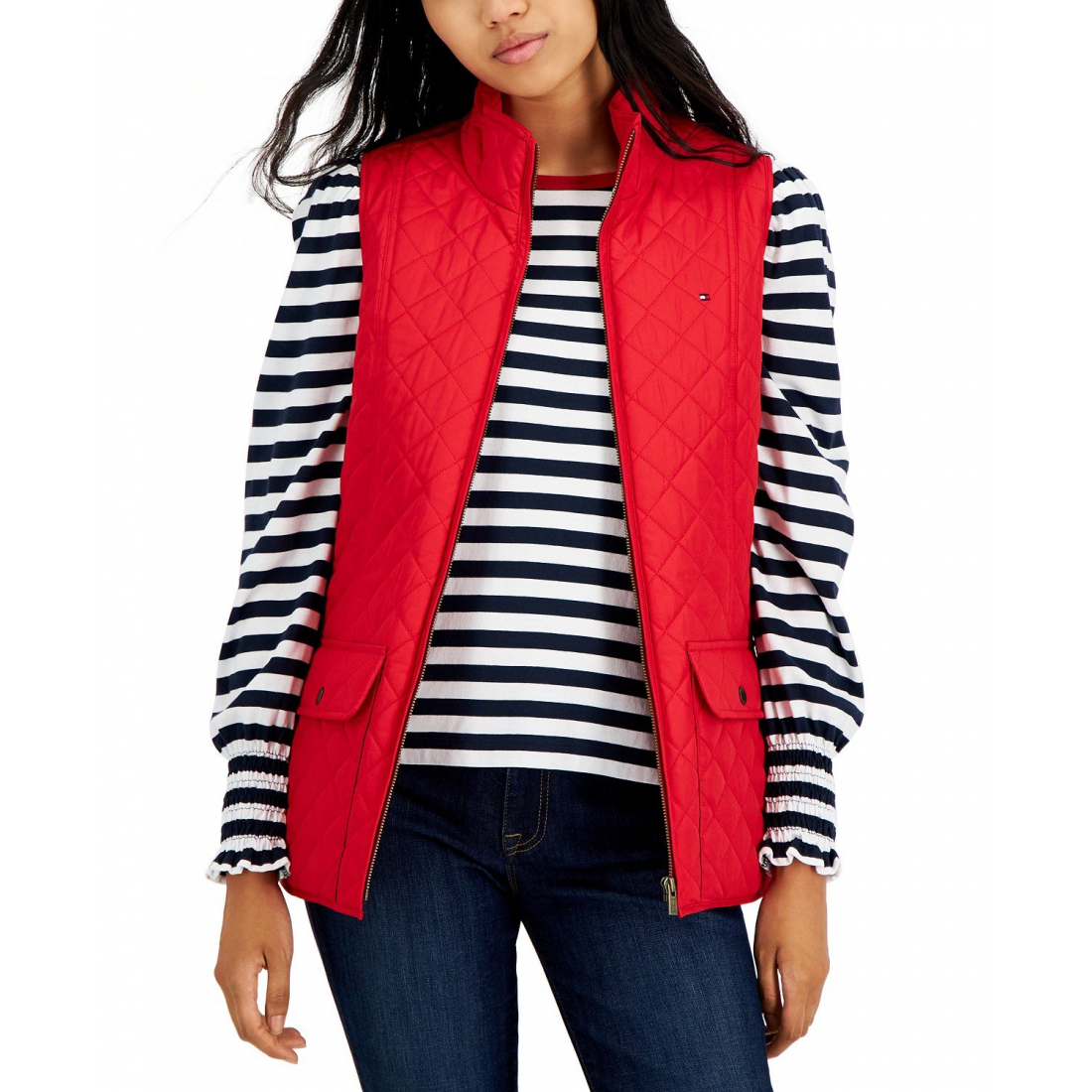 Gilet 'Quilted Zip Front' pour Femmes