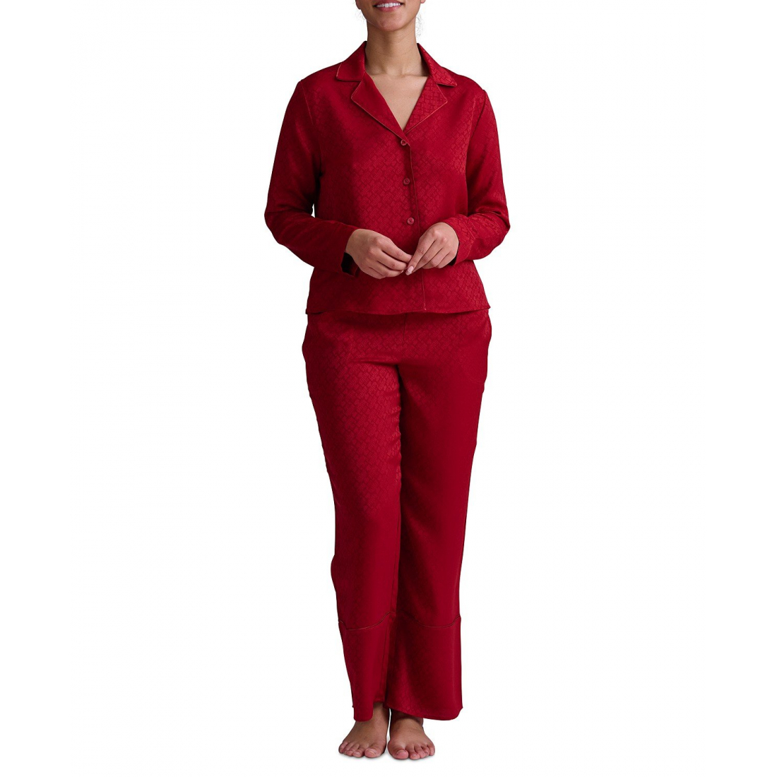 Pyjama Set 'Satin Logo Notch Collar' pour Femmes - 2 Pièces