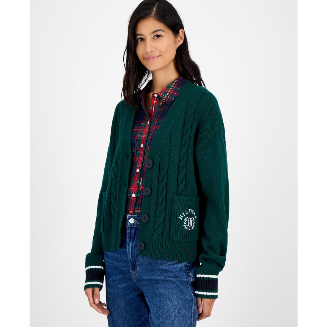 Women's 'Cable-Knit Varsity' Cardigan