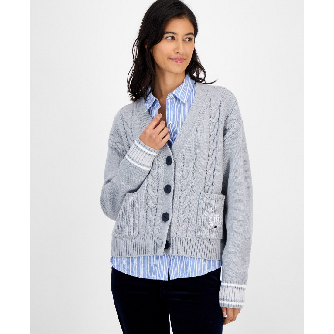 Women's 'Cable-Knit Varsity' Cardigan