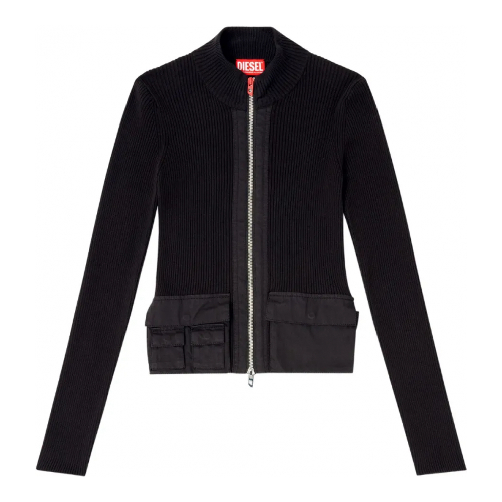 Top à manches longues 'M-Melissa Ribbed Zip-Front' pour Femmes