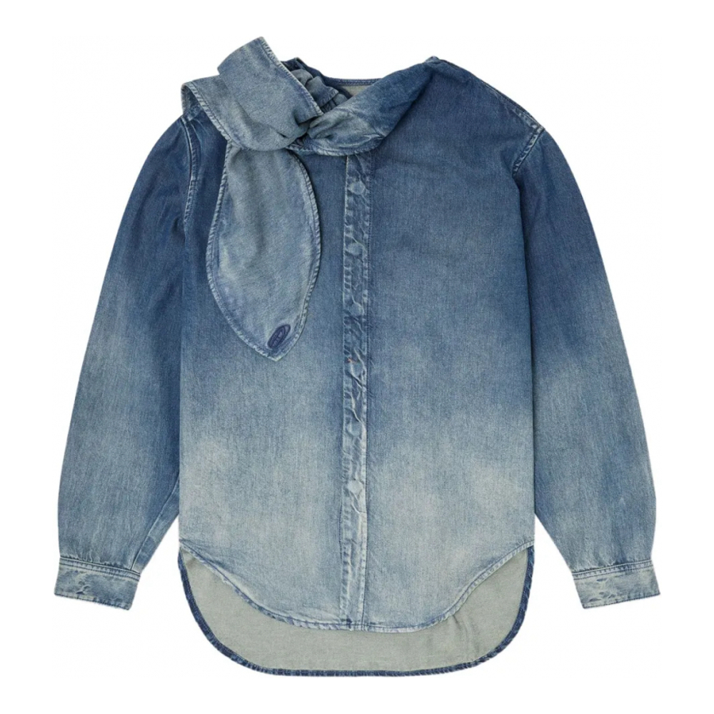 Blouse 'Tie-Neck Denim' pour Femmes