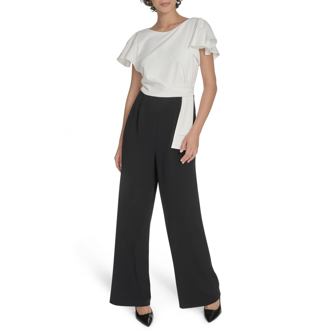 'Flutter Sleeve Draped Side' Latzhose für Damen