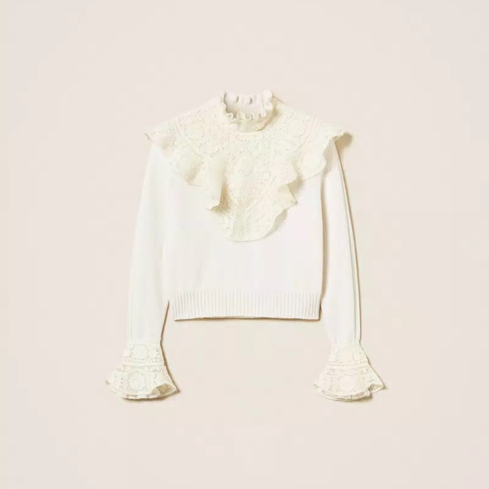 Women's 'Ruffles And Lace' Sweater
