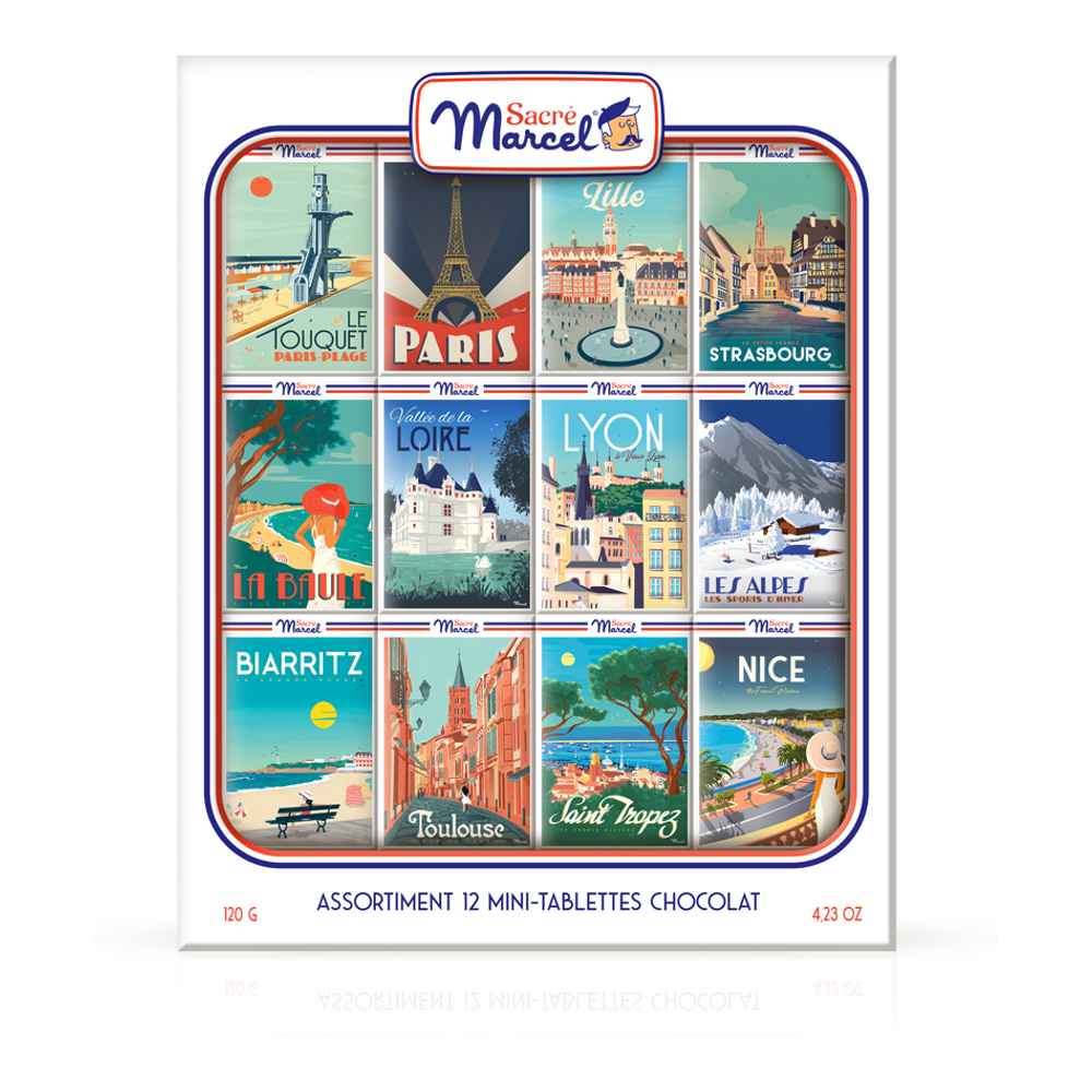 Etui Carte De France | 12 Mini-Tablettes | Sacré Marcel
