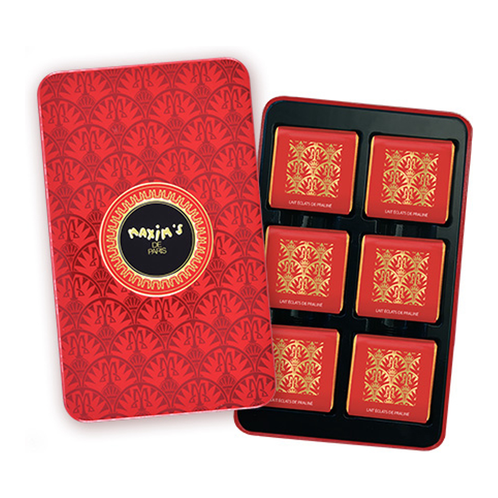 Red Metal Pencil Case 4G | 12 Milk Chocolate Squares