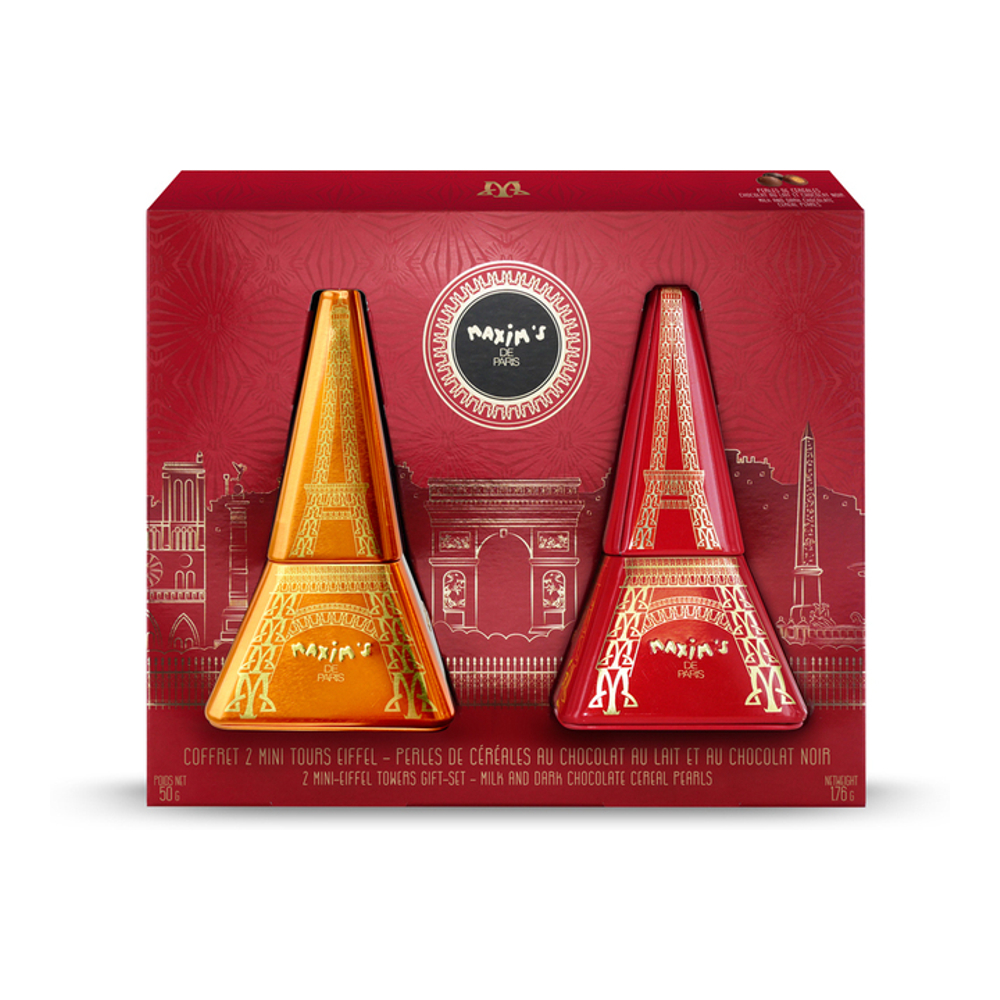 Etui 2 Mini Tours Eiffel Métal 2025- Rouge & Or