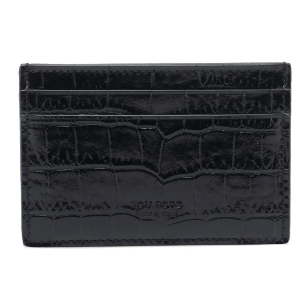 Men's 'Crocodile-Effect' Card Holder