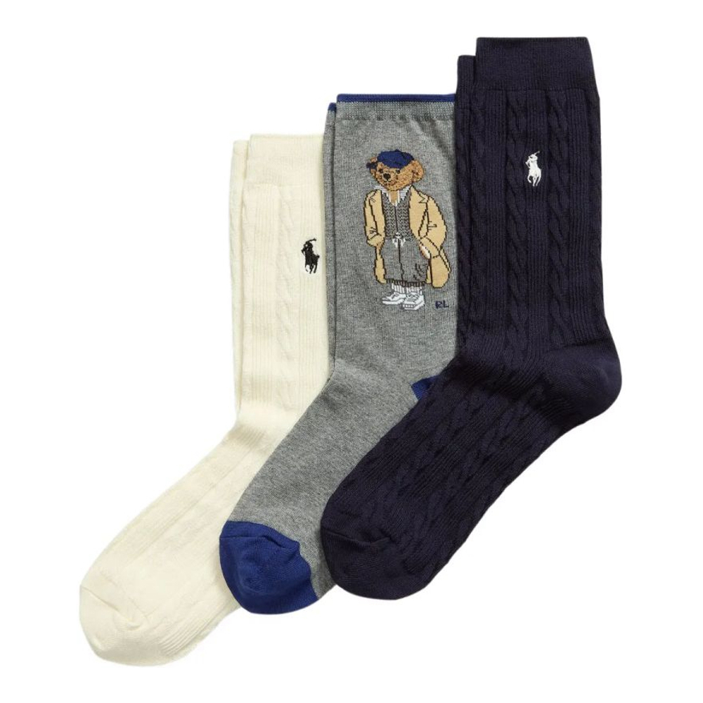 Chausettes 'Cable-Knit Bear' pour Hommes - 3 Paires