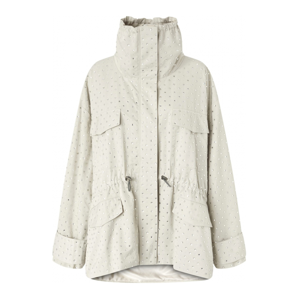 Manteau 'Crystal-Embellished High-Neck' pour Femmes