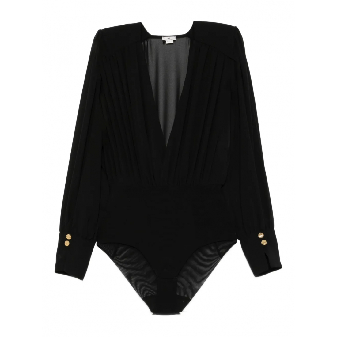 Women's 'Pleated-Panel Button-Cuff' Bodysuit