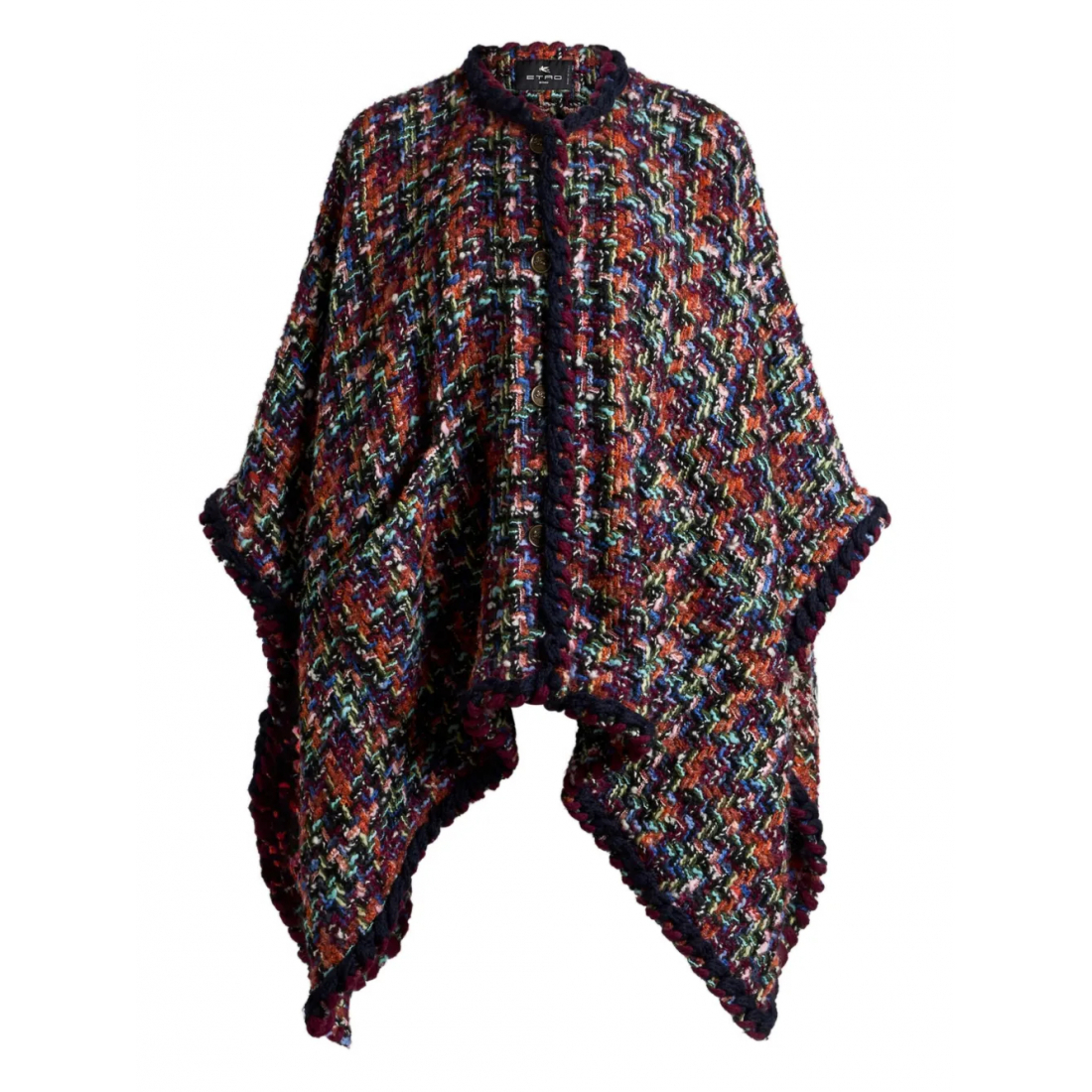 Cape 'Tweed Pom-Pom Trim' pour Femmes