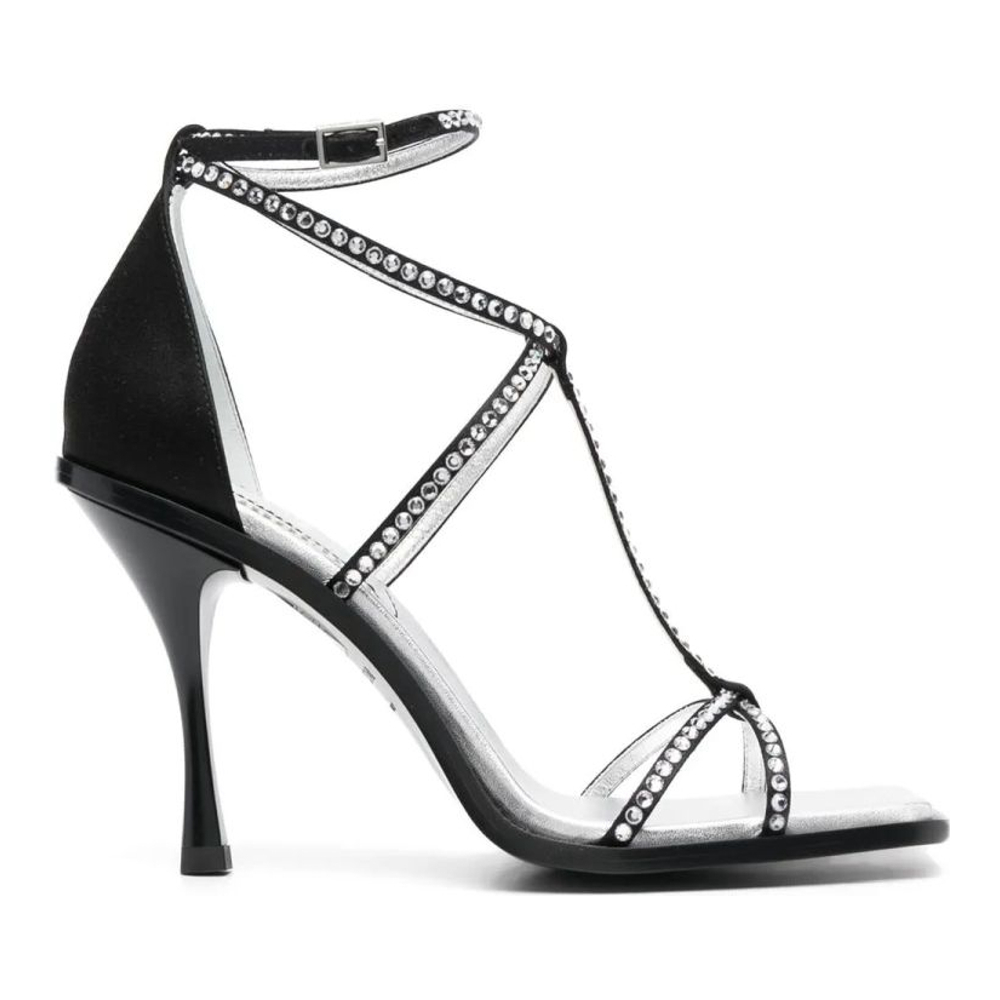 Sandales à talon 'Crystal-Embellished Square-Toe' pour Femmes