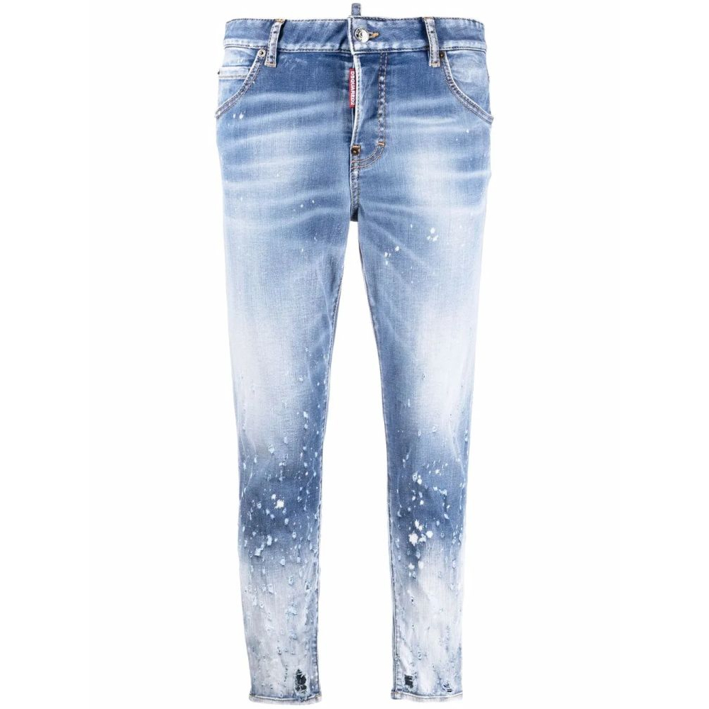 Jeans skinny 'Cropped Distressed-Effect' pour Femmes