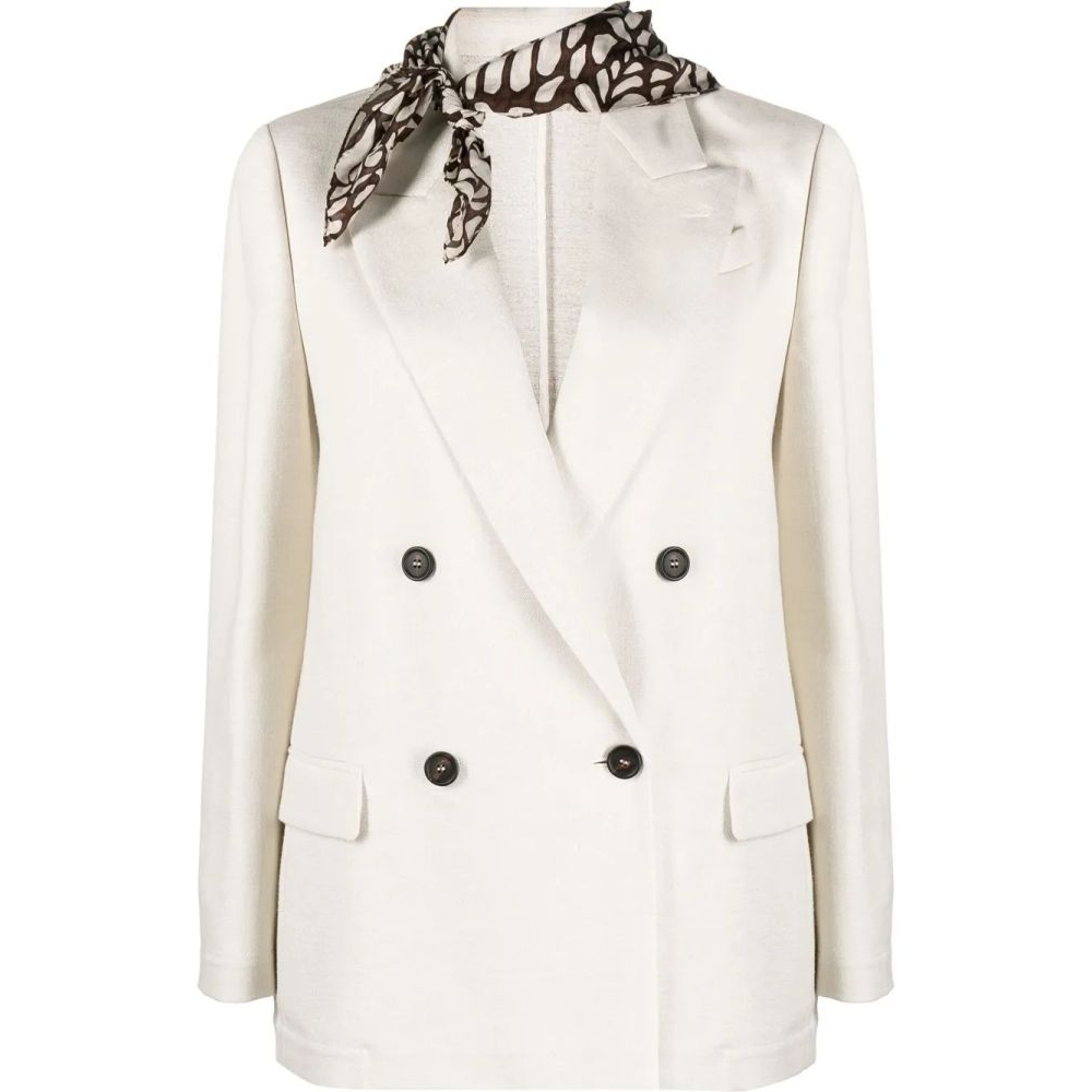 Blazer 'Scarf-Detail Double-Breasted' pour Femmes