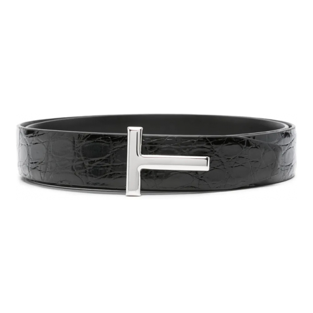 Ceinture 'Croc-Embossed T' pour Hommes