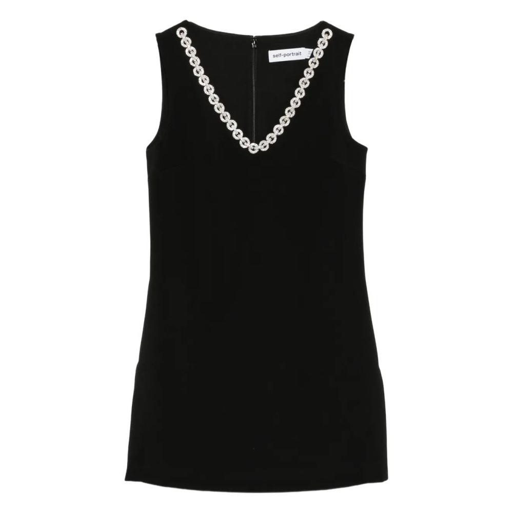 Robe mini 'Crystal-Embellished V-Neck' pour Femmes