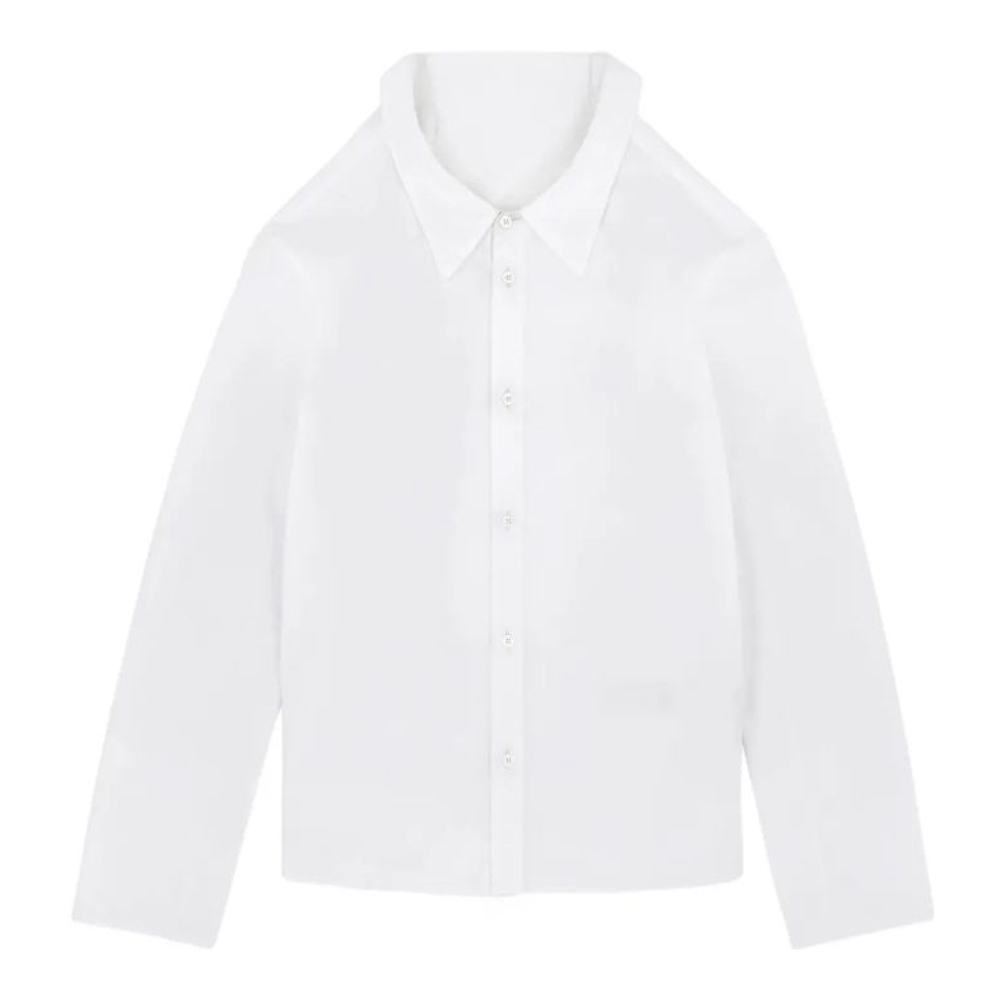 Chemise 'Oversized-Collar Frayed-Hem' pour Femmes