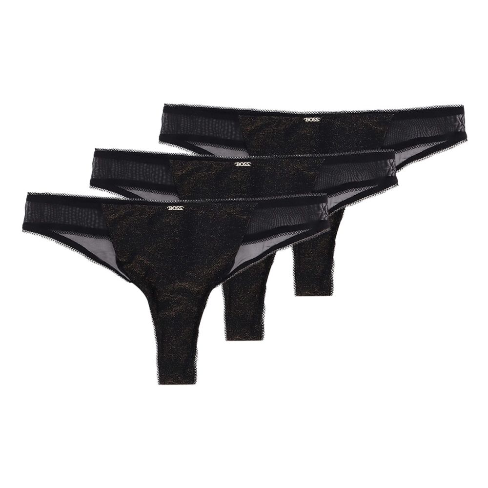 Tanga 'Lace Trim' pour Femmes - 3 Pièces