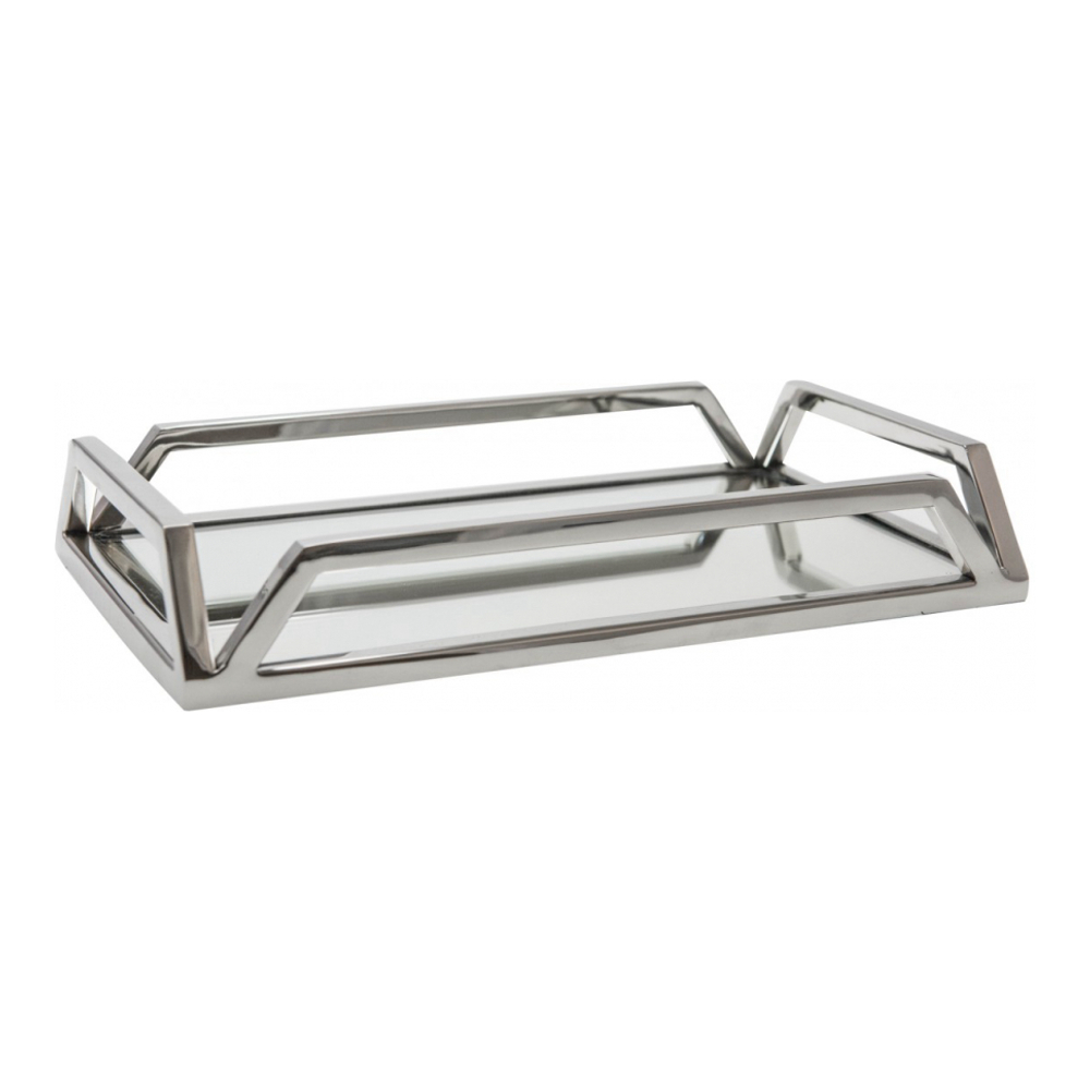 Silver Mirrored Rectangular Tray 56x36x5cm