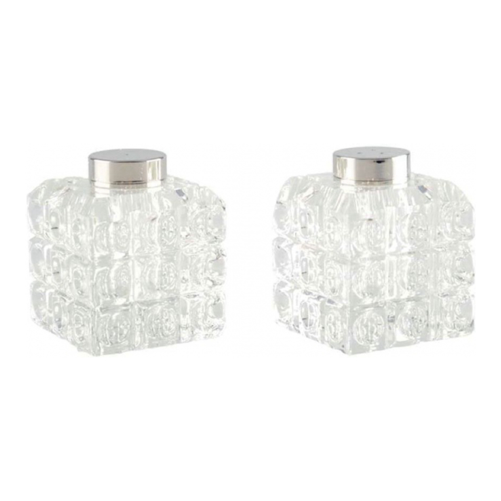 Silver Checkered Salt And Pepper Shaker 5x5x5cm