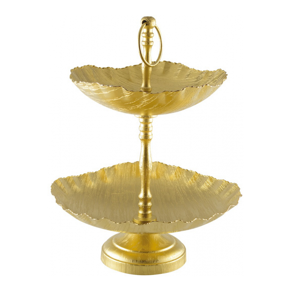 Matte Gold 2-Tier Serving Tray