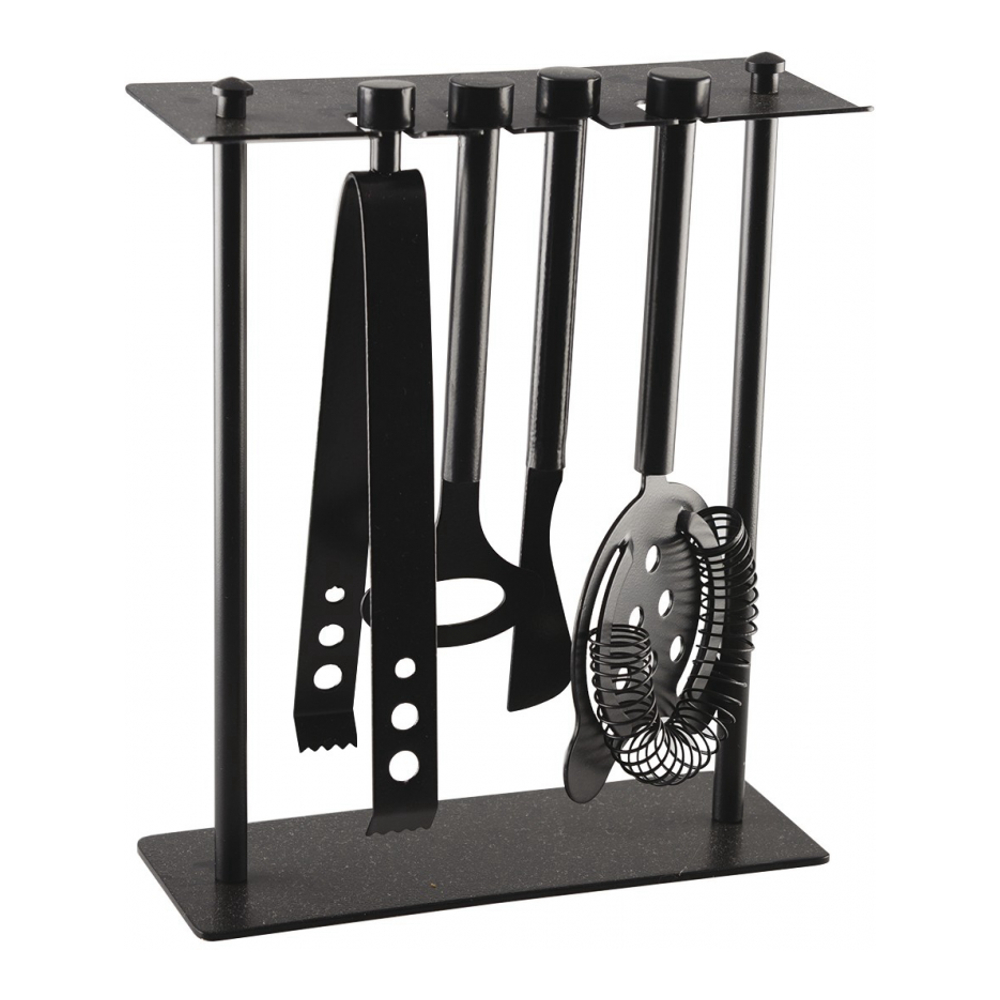 Outils De Bar Sur Support 5 Pièces Coloris Noir