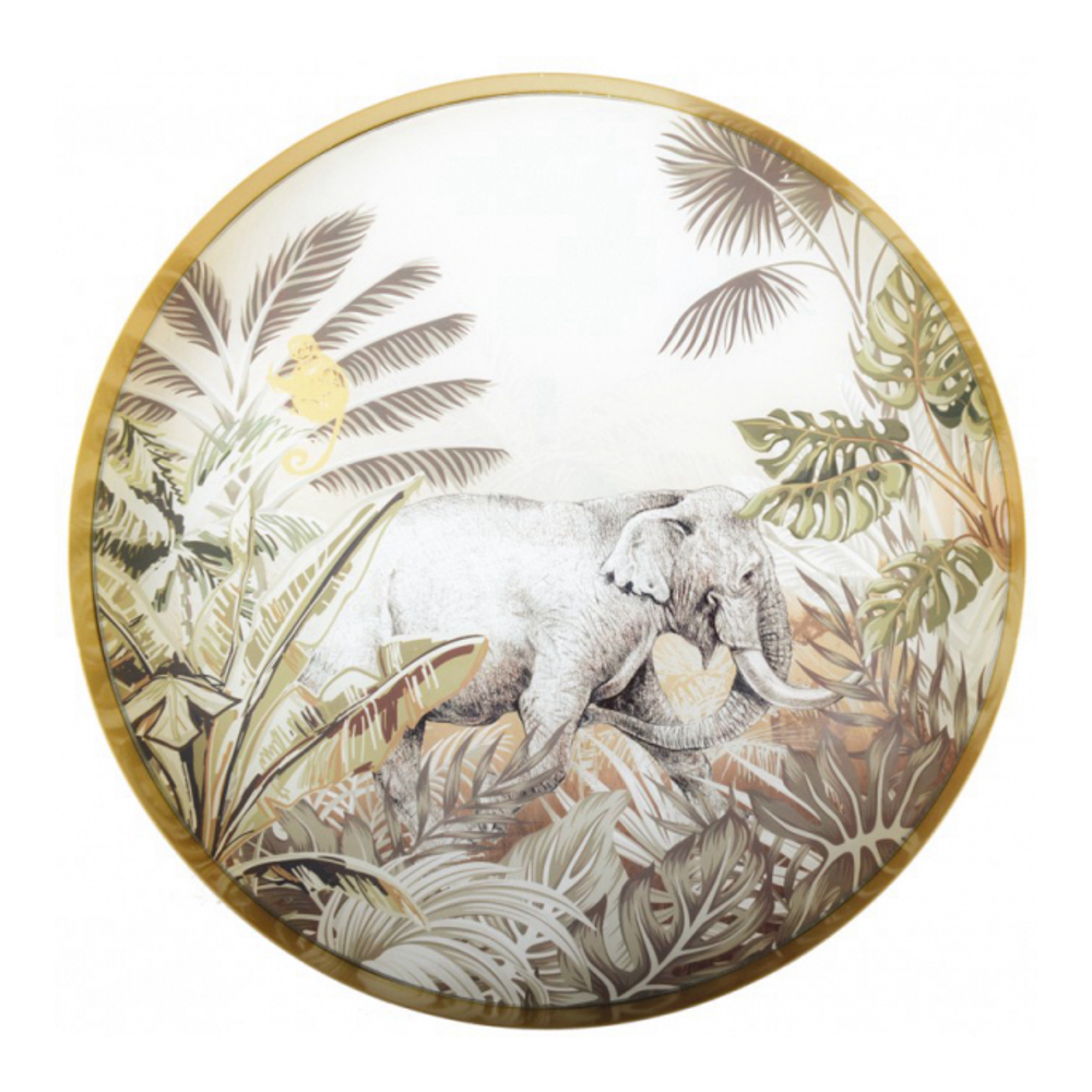 Golden Elephant Kenya Round Tray