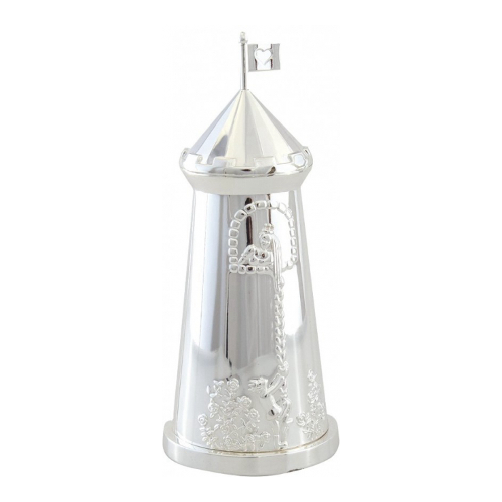 Silver Metal Tower Piggy Bank