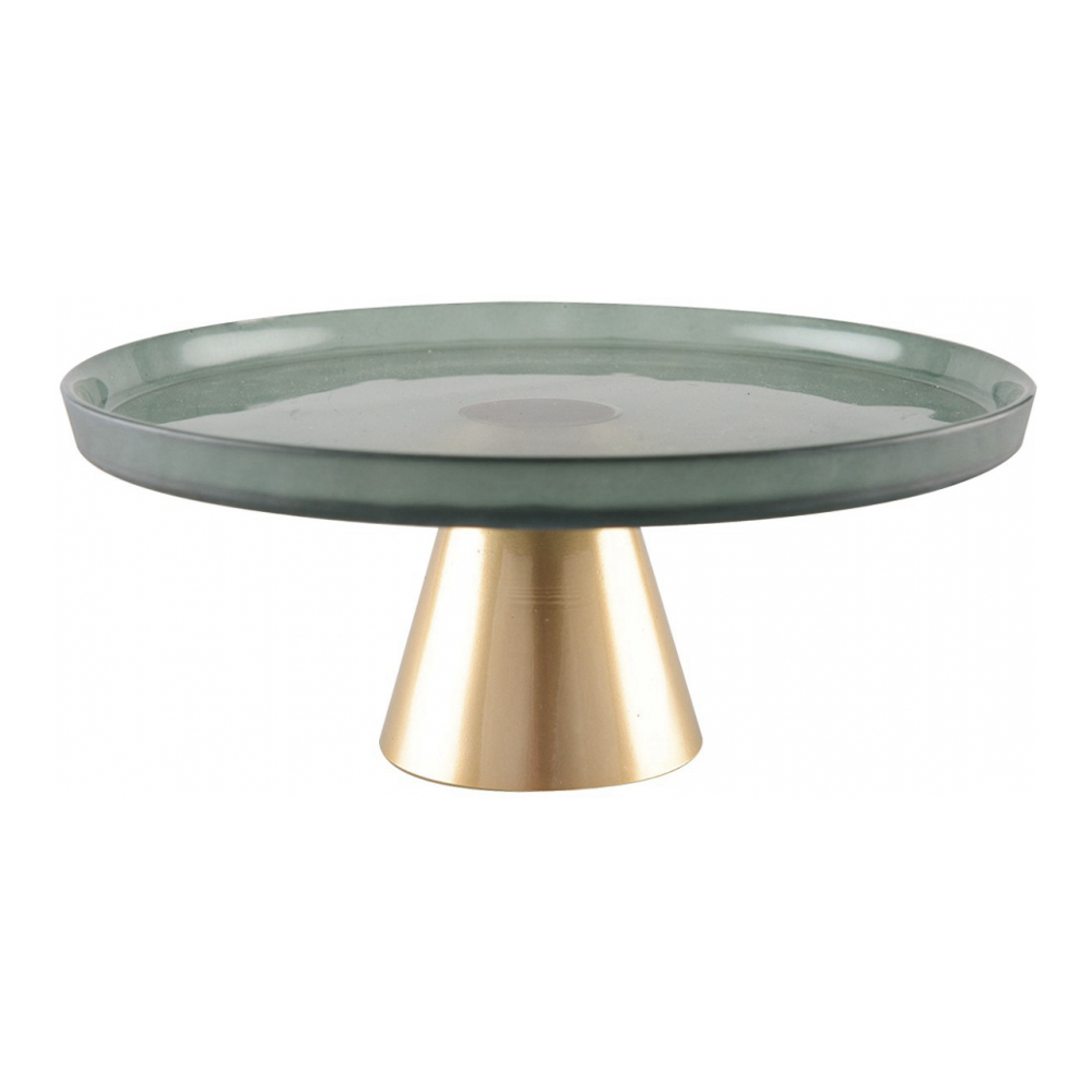 Gold Green Cake Stand 28cm