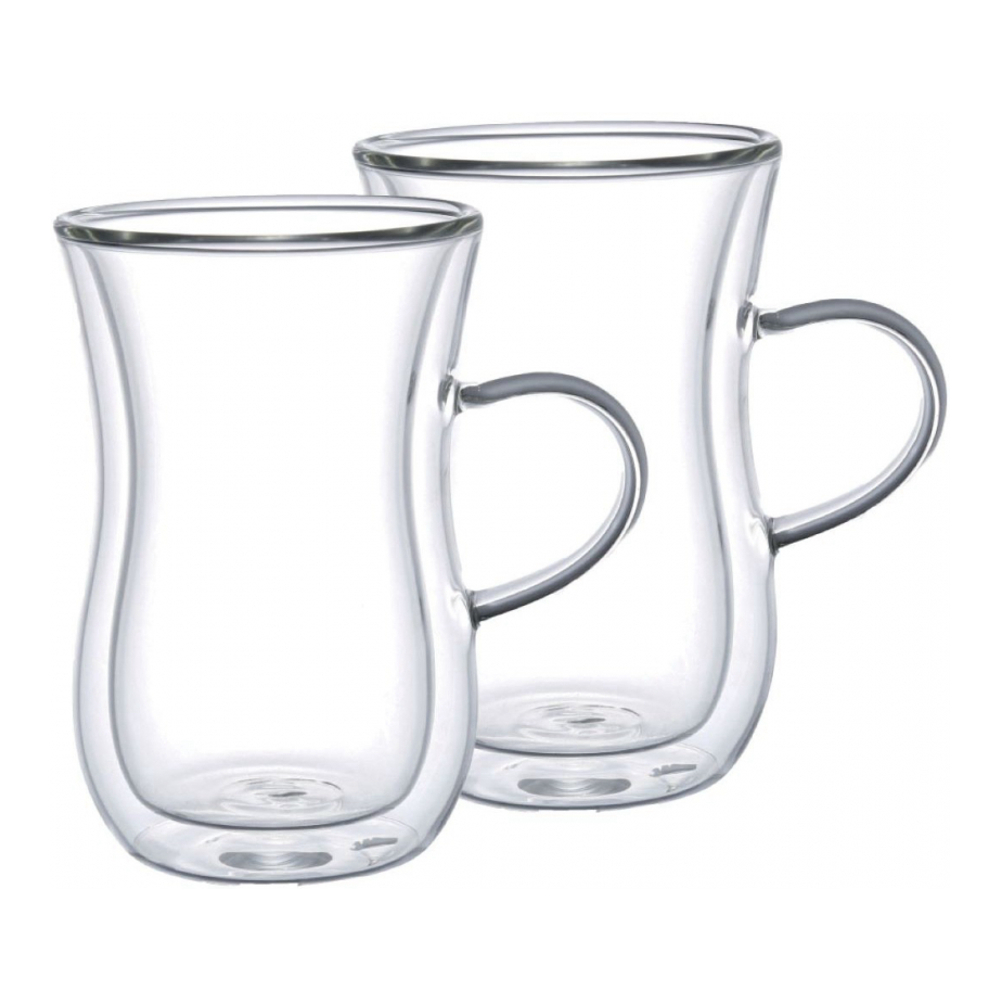 Double-Walled Tea Cups With Handle - Set Of 2