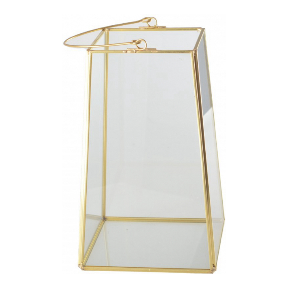 Lanterne Bord Doré Avec Anse H20cm