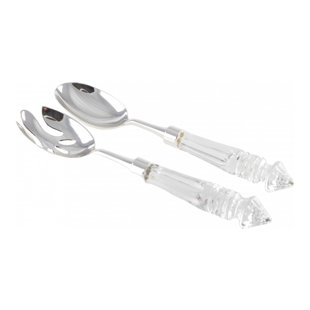 Salad Servers With Crystal Handles