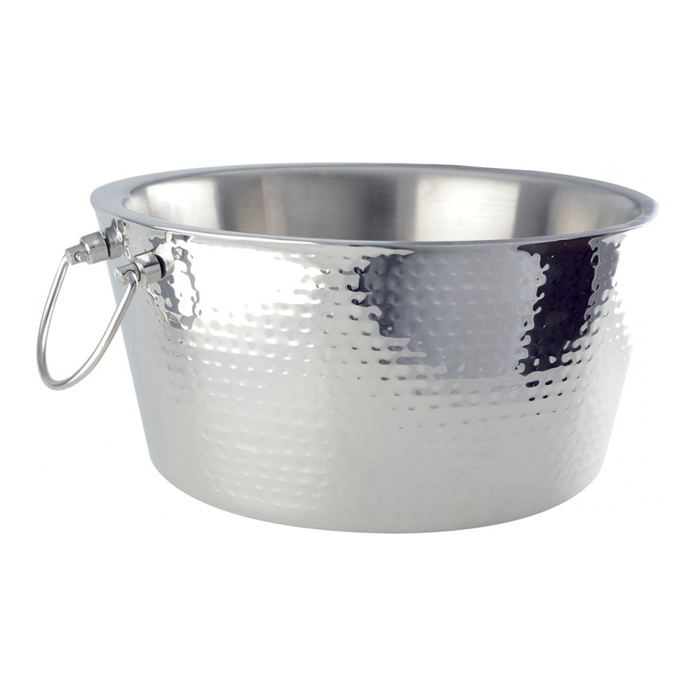 Mirror-Effect Hammered Beverage Bucket