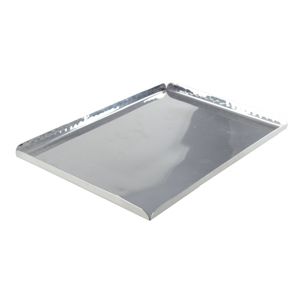 Plateau Rectangulaire Martelé Effet Miroir 30.5x21x1.25cm
