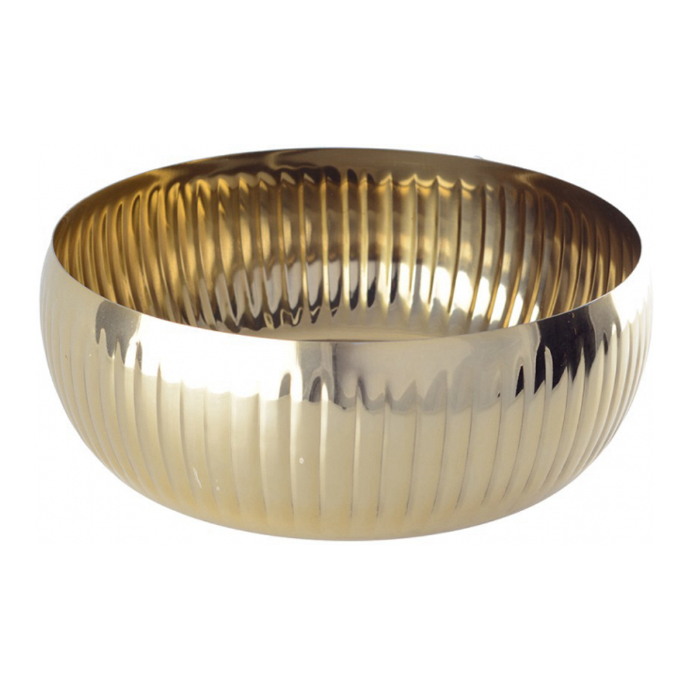 Coupe À Fruits Dorée À Motif Côtelé 24cm