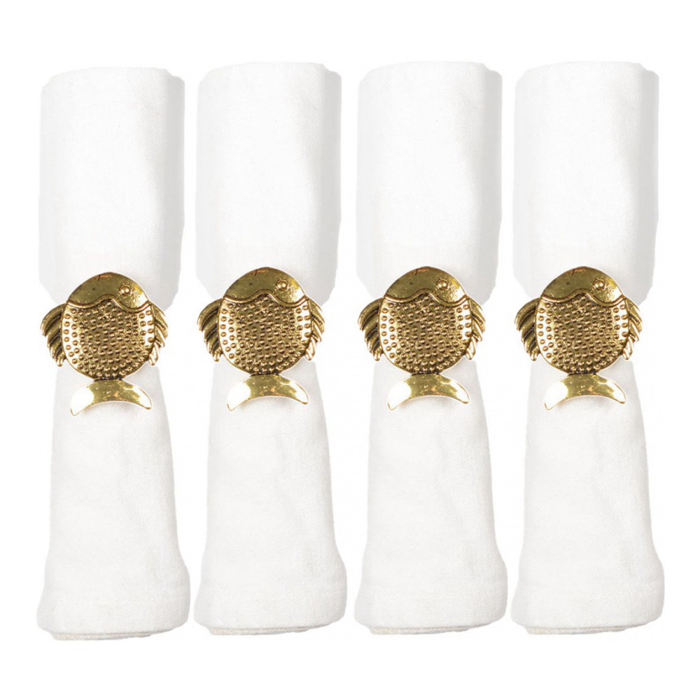 Gold Fish Napkin Rings - Set Of 4