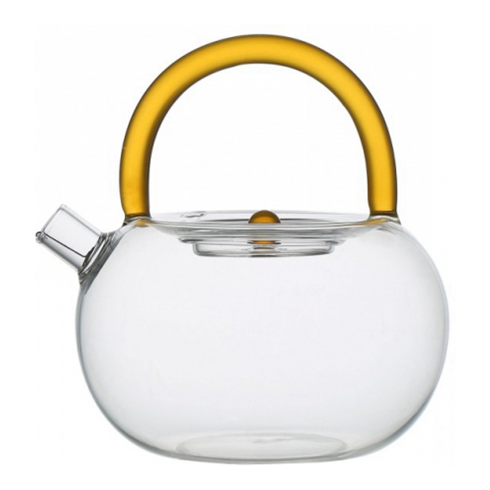 Glass Teapot With Yellow Handle 800Ml