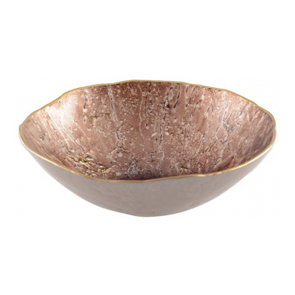 Brown Bowl With Gold Rim 20cm