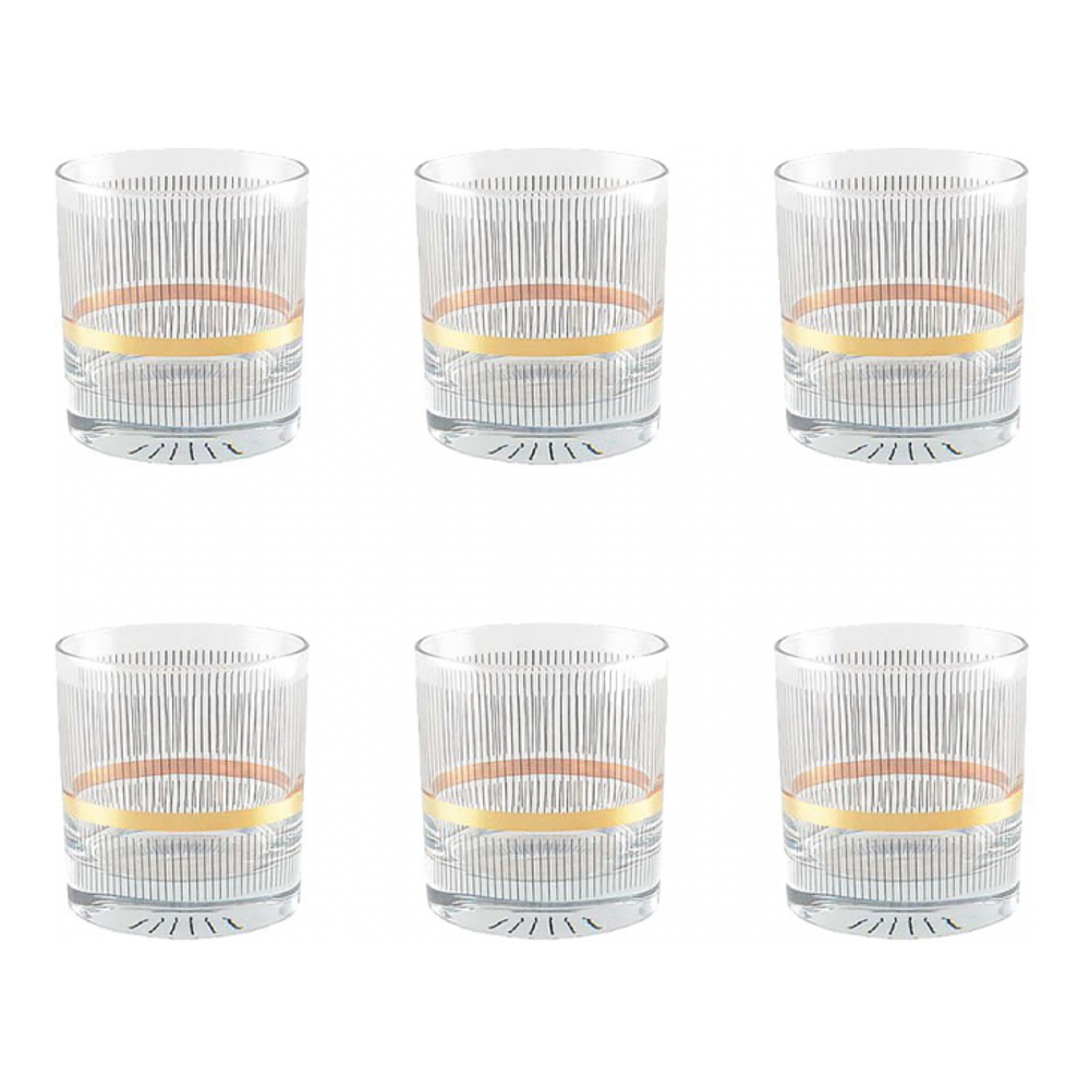 Black & Gold Whisky Glasses – Set Of 6