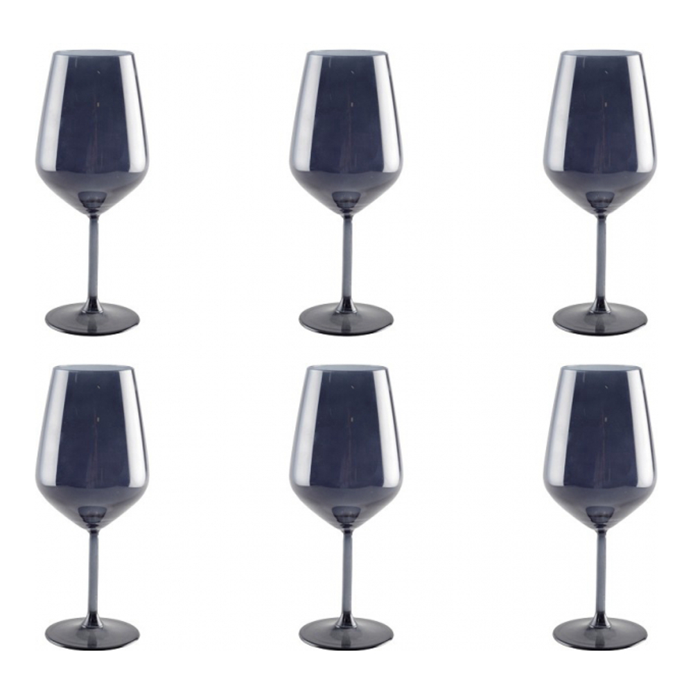 Verres À Vin Noir - Lot De 6