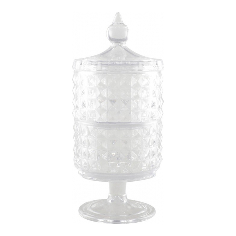Two-Tier Glass Candy Jar On Foot With Lid H24cm