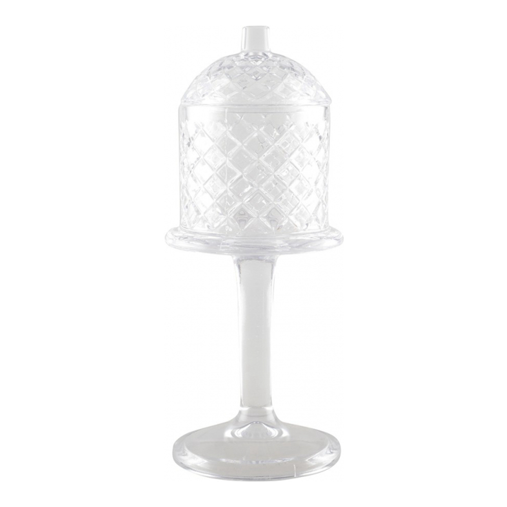 Glass Candy Jar On Foot With Lid 10x30cm