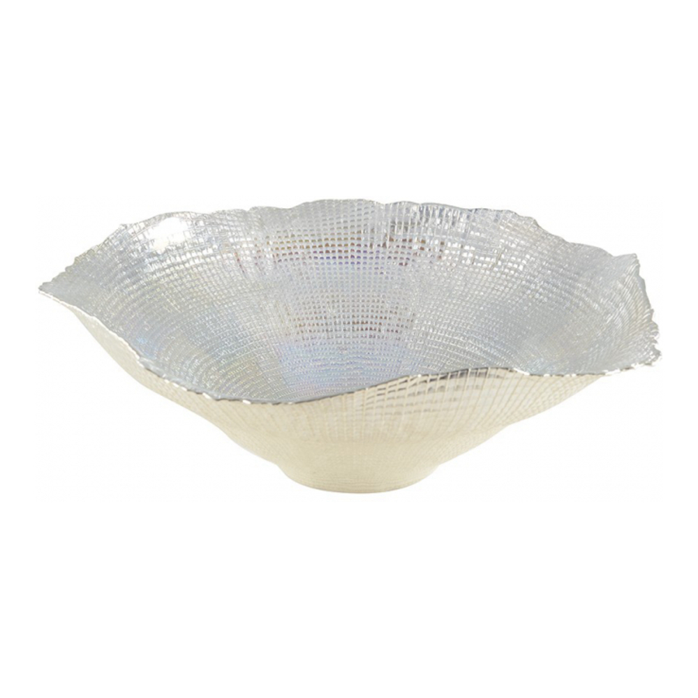 Large Polished Silver Corolla Bowl 45x45x14.5cm